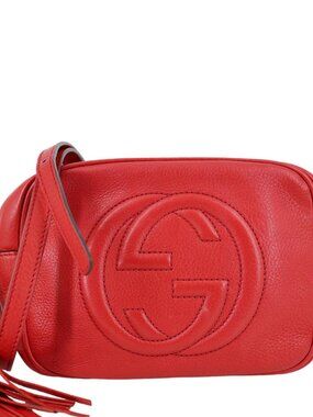 Gucci  Soho Disco Camera Leather Crossbody Bag Red 308364
